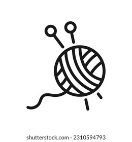 Knit line icon. Yarn spools. Eps 10.