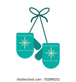 knit mitten gloves icon image