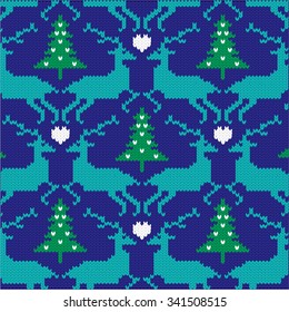 knit nordic reindeer pattern