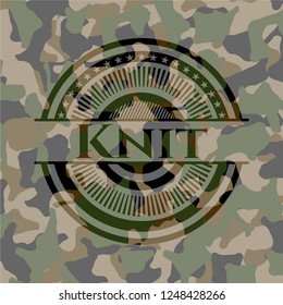 Knit on camouflage texture
