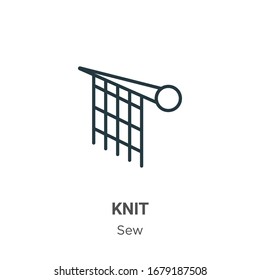 Knit outline vector icon. Thin line black knit icon, flat vector simple element illustration from editable sew concept isolated stroke on white background