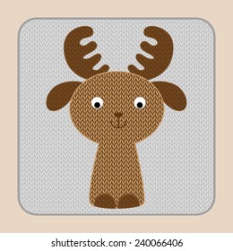 Knit pattern with deer