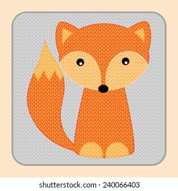 Knit pattern with fox