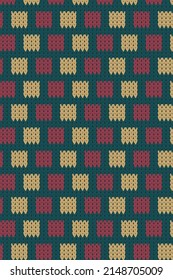 Knit Print Seamless Pattern. Vector design of colorful background for wallpaper, packaging, fabric print, decoration.