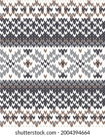 Druckknopf. Winternahtloses Muster. Vektorgrafik. Grüne Pullover-Textur.  geometrischer Winterhintergrund. Festtagsmesse isle traditionelle Ornamente. Wollpullover-Illustration. Festlicher Häkchen