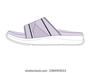 Knit sandals for men vector design technical illustration by adobe illustrator.