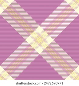 Knit seamless background pattern, checkered fabric textile vector. Thread texture check tartan plaid in pink and light color.