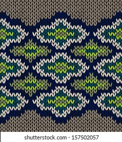 Knit Seamless Jacquard Ornament Texture. Fabric Color Background 