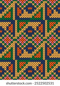 Knit seamless pattern print. Seamless pattern. Colorful pattern. Yellow 