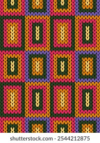 Knit seamless pattern print. Seamless pattern. Seamless knitted pattern with flowers. Knit sweater pattern background abstract. Colorful background 