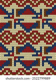 Knit seamless pattern print. Seamless pattern. Red 