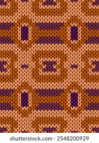 Knit seamless pattern print. Seamless pattern. Knit sweater pattern. background abstract design. warm earth tones