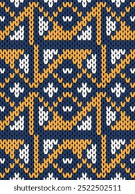 Estampado de punto sin costuras. Patrón sin fisuras. Fondo de pantalla. Amarillo Azul 