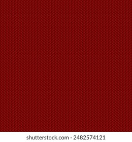 Knit seamless pattern.Knitting repeat pattern in red.Vector graphic background.