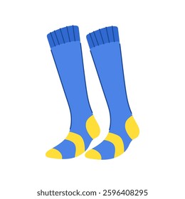 knit socks soccer cartoon. long low, cut merino, no show knit socks soccer sign. isolated symbol vector illustration