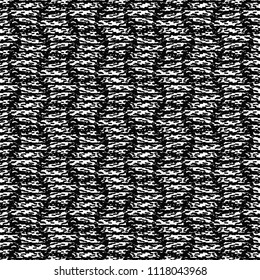 Knit sweater texture. Pattern in black and white. Vector illustration.