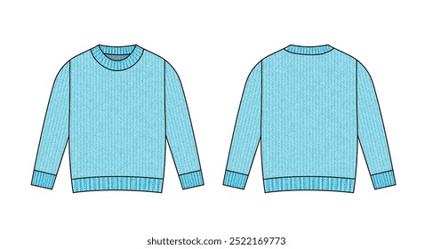 Knit sweater vector template illustration