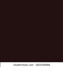 Textura de tejido oscuro de color rojo. Tela de patrón sin fisuras vectorial. Diseño plano de fondo de punto. 