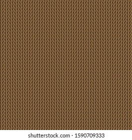 Knit texture orange color. Vector seamless pattern fabric. Knitting background flat design. 