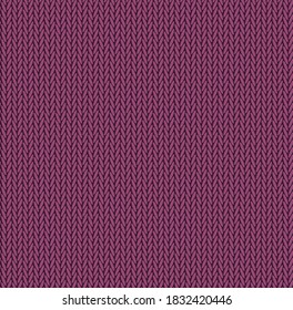 Color rosado de la textura del tejido. Tela de patrón sin fisuras vectorial. Diseño plano de fondo de punto. 