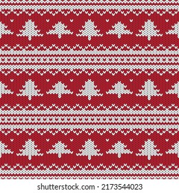 Knit texture seamless pattern Christmas background vector illustration