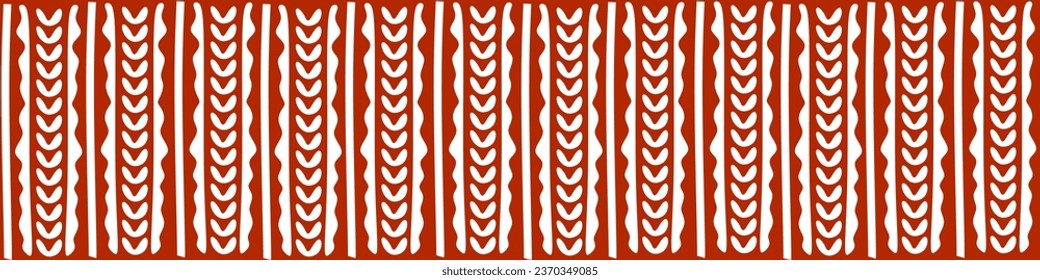 Knit Vector background. Color Christmas and New Year illustration with texture of Knitted sweater. Template for Autumn and Winter design art, Poster, Banner, Placard, Sticker. Red and white backdrop.