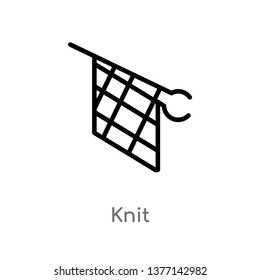 knit vector line icon. Simple element illustration. knit outline icon from sew concept. Can be used for web and mobile