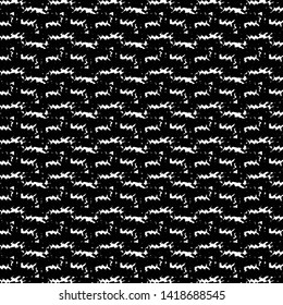 Knit of wool or cotton, in black and white. Flannel texture. Carpet with fragmented stripes. Vector illustration.