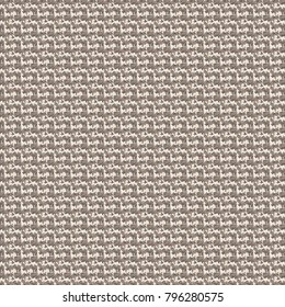 Knit wool fabric with interrupted crossing stripes. Beige jersey texture. Abstract vector.