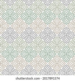Knit woolen fabric seamless vector pattern for autumn. Diy craft themed surface geometric print design for textiles,