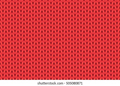 Knit woven yarn fabric seamless pattern. red wool seamless background. vector grpahic illustration tecture. Winter clothes.