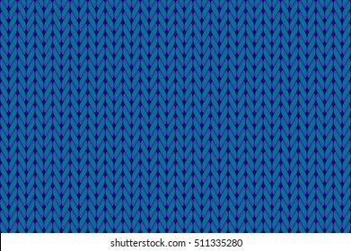 Knit woven yarn fabric seamless pattern. Blue wool seamless background. vector grpahic illustration tecture. Winter clothes
