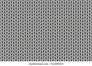 Knit woven yarn fabric seamless pattern. Gray wool seamless background. vector grpahic illustration tecture. Winter clothes.	
