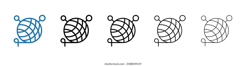 Knit yarn with needle icon Outline vector logo for web ui