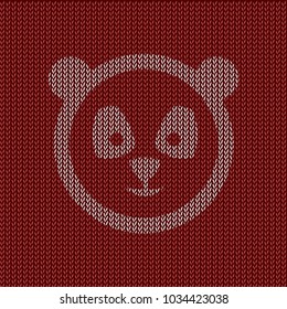 knited design . panda  . vector illustration