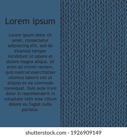 Knited pattern. Laconic inimal repeatable motif for background, wrapping paper, fabric, surface design. 