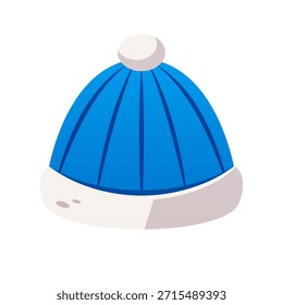 Ilustração isolada do vetor de chapéu de gorro de inverno tricotado