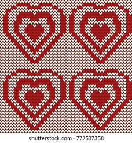 
Knitted abstract background with a heart in the heart. Saint Valentine. Background, texture for decorating greeting cards, congratulations, packing paper, invitations, cloth.