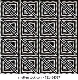 Knitted abstract geometric seamless pattern