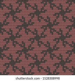 Knitted abstract geometric vector seamless pattern for sweater or plaid design