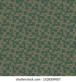 Knitted abstract geometric vector seamless pattern for sweater or plaid design