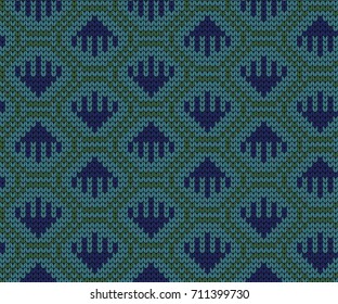 Knitted abstract seamless pattern