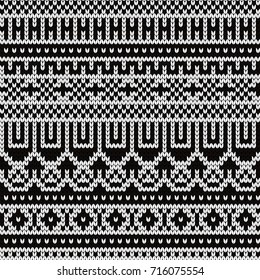 Knitted abstract seamless pattern