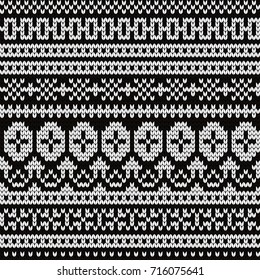 Knitted abstract seamless pattern