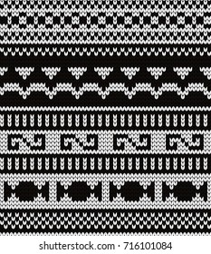 Knitted abstract seamless pattern