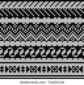 Knitted abstract seamless pattern