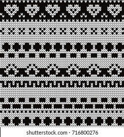Knitted abstract seamless pattern