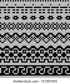 Knitted abstract seamless pattern