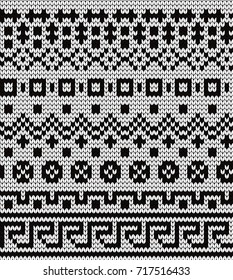 Knitted abstract seamless pattern