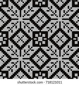 Knitted abstract seamless pattern